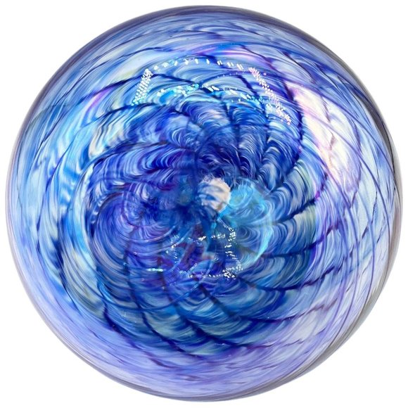 Blue Wave Iridescent Glass Decorative Diffuser Sphere Stem Bud Vase Home Decor - Picture 6 of 12